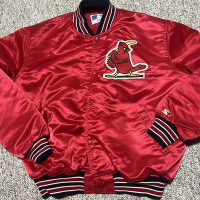 Vintage Starter Jacket St Louis Cardinals Satin XL Red Made In USA - Image 1 of 4
