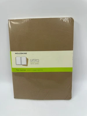 3 pk Moleskine Cahier Journals - 9-3/4'' x 7-1/2'', Blank, XL, Kraft Brown - Image 1 of 3