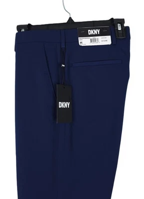 DKNY Men's Modern-Fit Stretch Dress Pants Blue Solid 34x29 NWT - Image 1 of 4