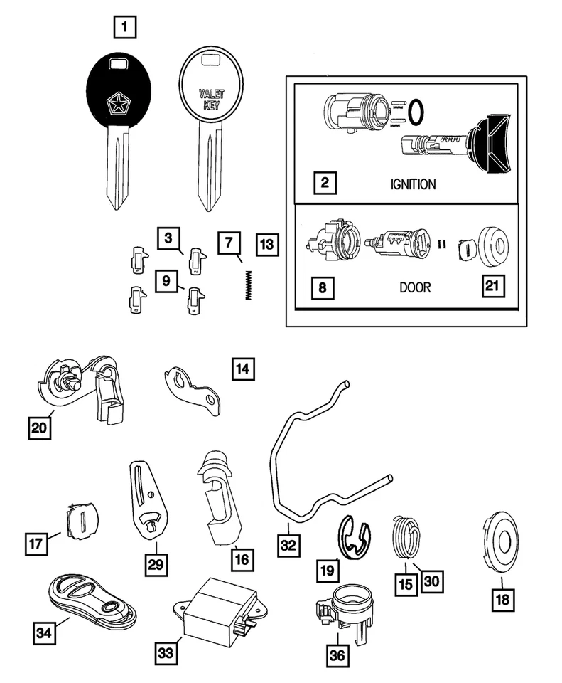 Tapa de cilindro de cerradura de puerta Mopar original 4778149 Foto 1 de 1