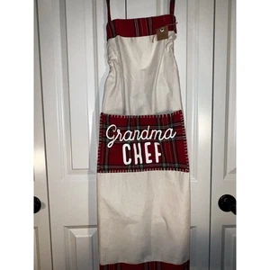 Mud Pie Apron "Grandma Chef " Red Plaid Apron -One Size--New w/ Tags - Picture 1 of 12