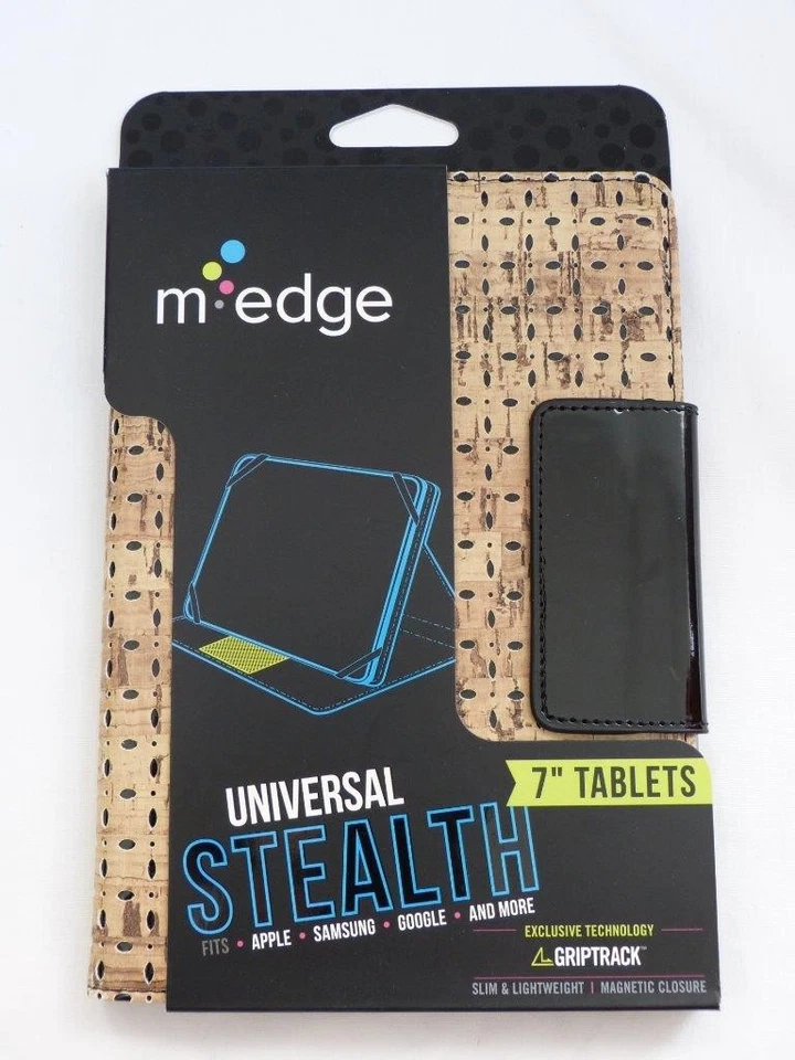 NEW M-EDGE Universal Stealth Keyboard Folio for 7" Tablets, Cork-Pattern Finish - Image 1 of 1