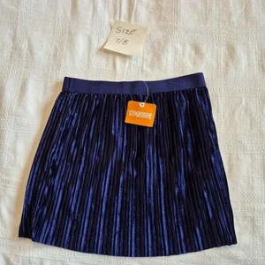 Gymboree girls size 7/8 or Medium navy pleated skirt, elastic waist NWT - Picture 1 of 5