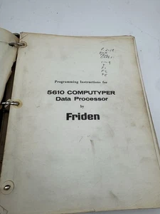 Programming Instructions 5610 COMPUTYPER Data Processor by Friden Manual Rare - Zdjęcie 1 z 5
