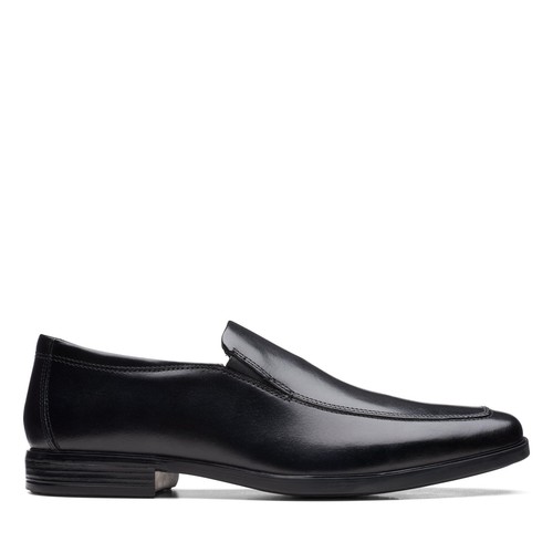 Mocassini Clarks da uomo Howard Edge in pelle nera