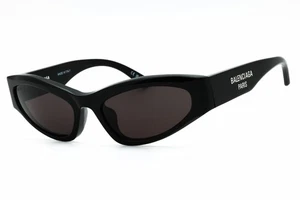 BALENCIAGA BB0387S 001 Sunglasses Black Frame Grey Lenses 58mm - Picture 1 of 4
