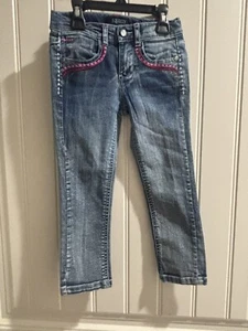 Squeeze Jeans Heart pocket design Girls Sz 4 EUC Adjustable Waist - Picture 1 of 5