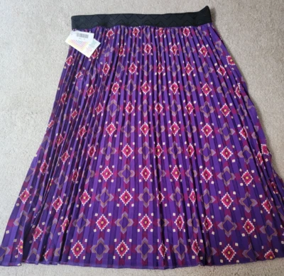 Falda Plisada Lularoe Jill XL Púrpura Suroeste Acordeón Geométrico Nueva con Etiquetas Foto 1 de 4
