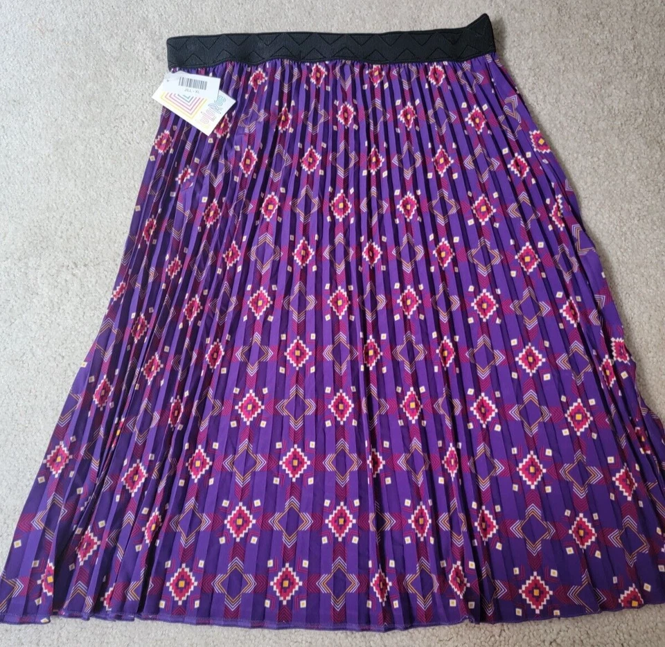 Lularoe Jill плиссированная юбка XL фиолетовый юго-запад геометрический аккордеон новый с Ярлыками - Изображение 1 из 4