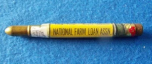 Vintage Bullet Pencil NATIONAL FARM LOAN ASSN. LAND BANK LOANS Square Barrel  - Picture 1 of 4