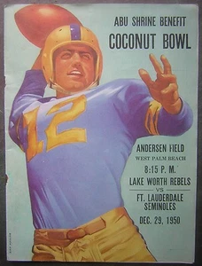 Dec. 29, 1950 ABU SHRINE BENIFIT COCUNUT BOWL - Lake Worth vs. Ft. Lauderdale - Picture 1 of 4