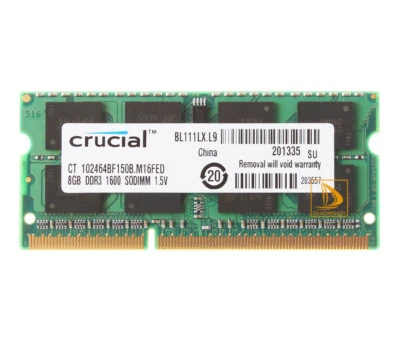 Crucial 8GB 2Rx8 PC3-12800S DDR3 1600Mhz SODIMM RAM Laptop Memory For Intel ## - Image 1 of 4