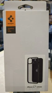 Custodia ultra ibrida per iPhone 14 Plus retro trasparente nera paraurti custodia antiurto - Foto 1 di 4