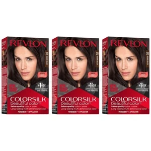 Revlon Colorsilk Beautiful Color Permanent Hair Color 020 Brown Black Lot of 3 - Picture 1 of 7