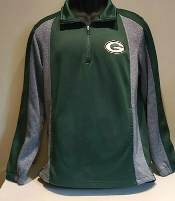 Толстовка Green Bay Packers для взрослых средний размер с длинным рукавом 1/4 на молнии с воротником без капюшона  - Изображение 1 из 4