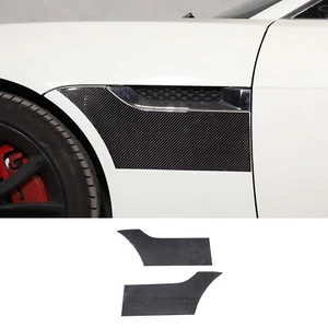 2PCS Carbon Fiber Side Fender Panel Sticker Trim For Jaguar F-TYPE 2013-2022 - Foto 1 di 8