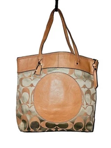 COACH ✨18335✨ Laura ✨Signature Tote Bag ✨Peach - Picture 1 of 7