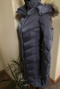 Kenneth Cole Faux Fur Trim Hooded Down Puffer PS PP Coat, Nickel $245, NWT - Picture 1 of 11
