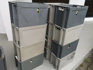 6 Stück Lagerkisten Postbehälter Briefbehälter Typ 2 Stapelbox Systembox - Grau - Bild 1 von 1