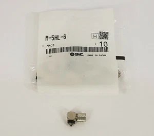 SMC (10pc) M-5HL-6 M Series Miniature Hose Elbow (M5 mount x Ø6 hose) - NEW!! - Picture 1 of 6
