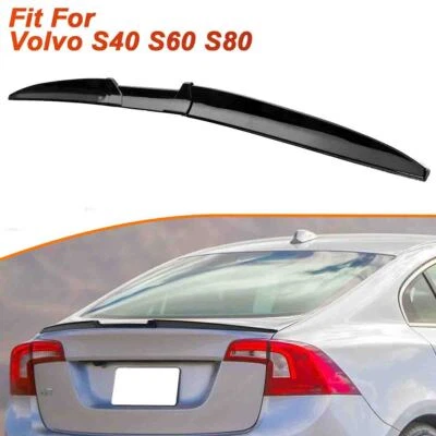 For Volvo S40 S60 S80 Rear Trunk Spoiler Wing Tail Lip Trimmable Glossy Black Foto 1 de 4