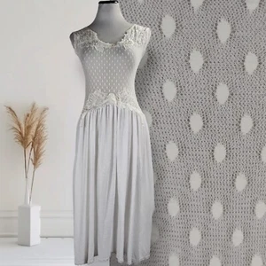 Vintage Victorias Secret Sheer Dot Lace Nightgown Size S Stretch Bridal Lingerie - Picture 1 of 17