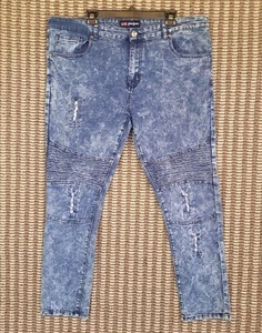 PHAT FARM Jeans Herren 40x30 Moto Stacked Stretch Distressed Y2K Hip Hop Skinny - Bild 1 von 20