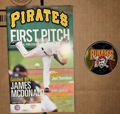 2010 Pittsburgh Pirates JAMES MCDONALD Pirates Game Program And Pirates Sticker - Image 1 of 3