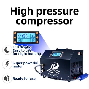 TUDIVING PCP Air Compressor 4500Psi Auto-Stop PCP Airgun Compressor - Picture 1 of 6