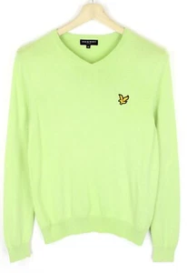 Lyle & Scott Suéter Hombre M Suéter Con Cuello En V Tejido Logo Verde - Imagen 1 de 7