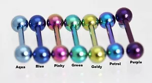 Titanium BARBELL Anodised on solid Titanium all size bars - Picture 1 of 3
