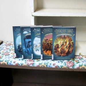TREASURE CHEST Ann Hood lot Crazy Horse 5 five time-travel books Amelia Earhart - Imagen 1 de 2