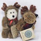 Boyds Bears Moose Plush Mendel & Ansel with Tags 7" Vintage 1985-1997 Lot Of 2