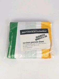 NEW Vtg Marimekko by Dan River Plaid USA Double/ Full Fitted Sheet Brush Strokes - Picture 1 of 2