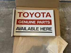 Toyota Genuine Parts Available Here Double Sided Hanging Sign 16.5 X 24 VTG NOS - Picture 1 of 6