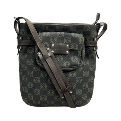 LOEWE Anagram Shoulder Bag Crossbody PVC Leather Black Authentic Used From Japan - Image 1 of 4