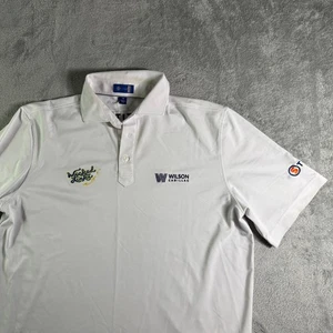 Camisa Polo de Golf Stitch Wicked Wilson Logo Cadillac Atlética Blanca Talla M - Imagen 1 de 16