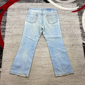 Vintage Levis 34 Blue Jeans Whiskers Bell Bottom Tab Talon Patina USA 34x32 70er 80er - Bild 1 von 17