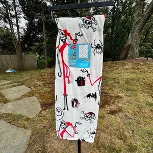 Disney Nightmare Before Christmas Jack Skellington weiß 50 x 70 Überwurf Neu mit Etikett selten - Bild 1 von 9