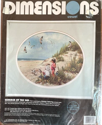 Kit Crewel Dimensiones 1392 Diseño Verano Junto al Mar Impreso en Tela Sellada Foto 1 de 4