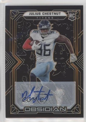 2022 Obsidian Rookies Electric Etch Orange /99 Julius Chestnut Rookie Auto RC - Image 1 of 2