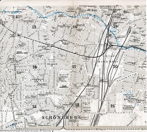 Berlin Schöneberg Potsdamer Bhf. 1914 kl. orig. Teil-Stadtplan Nolli Kreuzberg - Picture 1 of 1