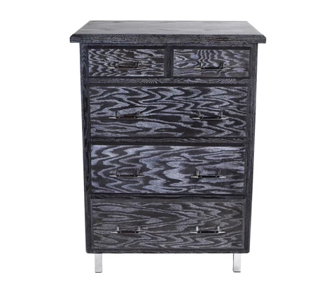 Vintage Modern Custom Black Cerused Oak Highboy Dresser Cover