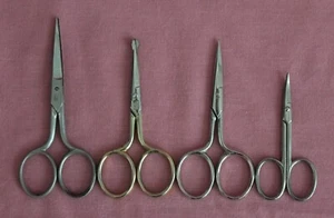 4 VINTAGE SMALL  SCISSORS ITALY/GERMANY - Picture 1 of 22