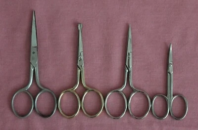4 VINTAGE SMALL  SCISSORS ITALY/GERMANY - Image 1 of 4