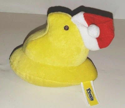 MARSHMALLOW PEEPS EASTER CANDY PLUSH 浅黄色 小鸡 SANTA 帽子 刚刚出生 — 第 1/3 张图片