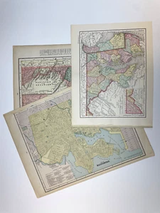 KONVOLUT ALTE ANTIKE KARTEN: Maryland (3) - Bild 1 von 4