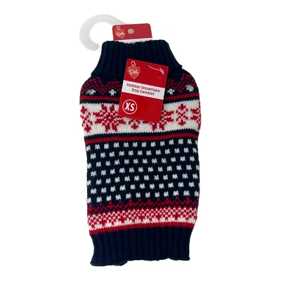 Dog Sweater Pajama Sz XS Knit Fair Isle Xmas Christmas Holiday Snowflake #6 - Image 1 of 4