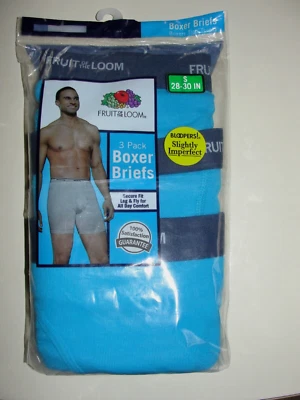 3 Fruit of the Loom Men's Boxer Briefs - Size S (28-30") - New in Package - Image 1 of 2