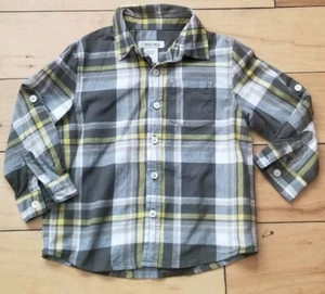 Cherokee Plaid Long Sleeve Button Up Shirt Boys Size Small 3T - Picture 1 of 5